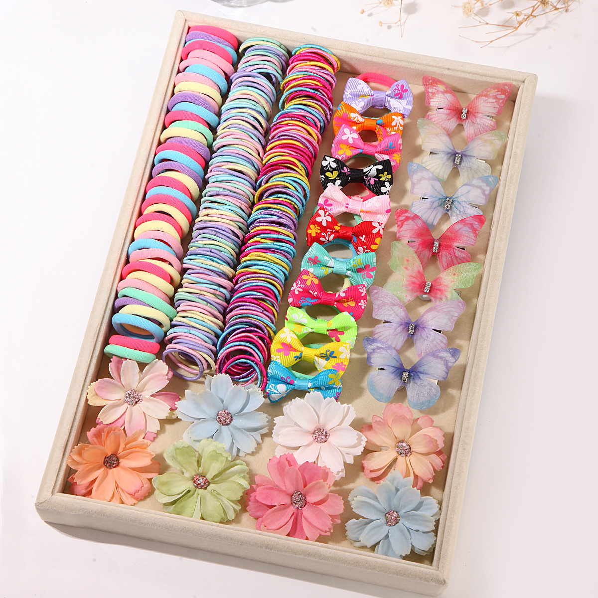 Tocado de los niños horquilla combinación traje caja de regalo banda de pelo del bebé chica clip lateral accesorios para el cabello chica princesa cuerda de pelo