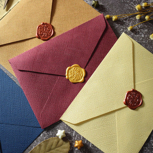 Linen letter set with vintage style, book invitation, high-end business invitation, postcards, sealing wax envelope bag