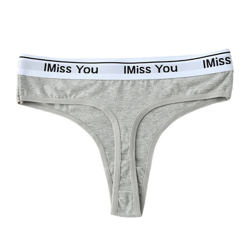 Трусы низкой посадки из хлопка (пояс waistband I Miss You), дышащий бесшовный дизайн, размеры S–XL