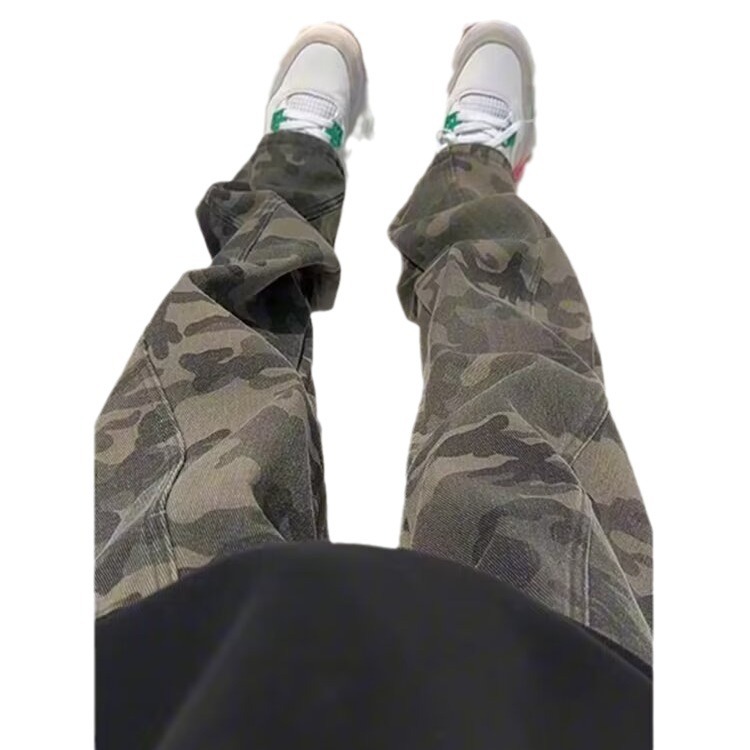 Estilo de Hong Kong hombres de moda verano nuevo estilo 2024 personalidad alfabeto jeans hip-hop ins marea calle alta tendencia pantalones guapos