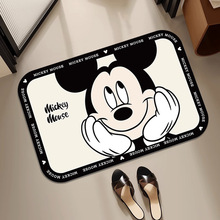 卡通米奇卫生间浴室地垫软硅藻泥吸水垫橡胶防水厕所门口防滑脚垫