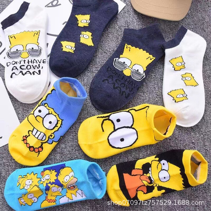 Summer Women's Short Cotton Socks Cartoon Cute Simpson Ankle Socks Sesame Street Female Student Summer Thin Socks Summer Women's Short Cotton Socks Cartoon Cute Simpson Ankle Socks Sesame Street Female Student Summer Thin Socks