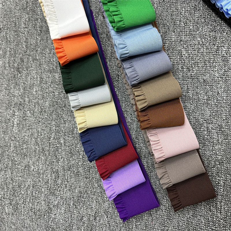 6cm木耳边荷叶纹褶皱松紧带 束腰弹力橡筋织带