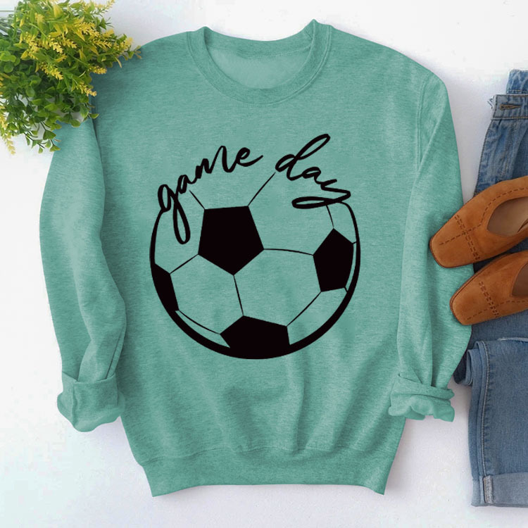 Amazon suéter simple cuello redondo en stock europeo y americano Top manga larga día juego impreso Loose comercio exterior