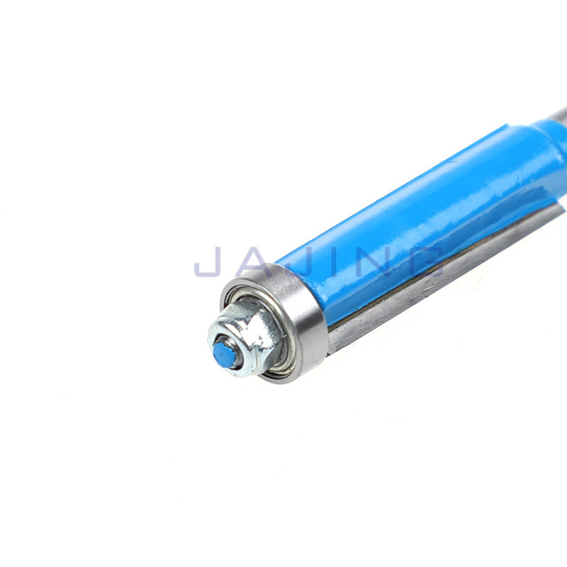 Woodworking router bit: 1/4" shank, round-bottom cutter, trimmer head, V-shaped blade, straight knife, dual-edge wood grooving tool, and bottom-clearing carving cutter