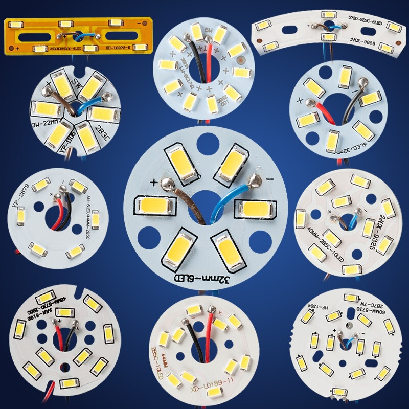 Led Light Panel Round Patch Lamp Bead Curved Crystal Lamp Downlight Modification Light Source Board 3W5W Square Chandelier Accessories