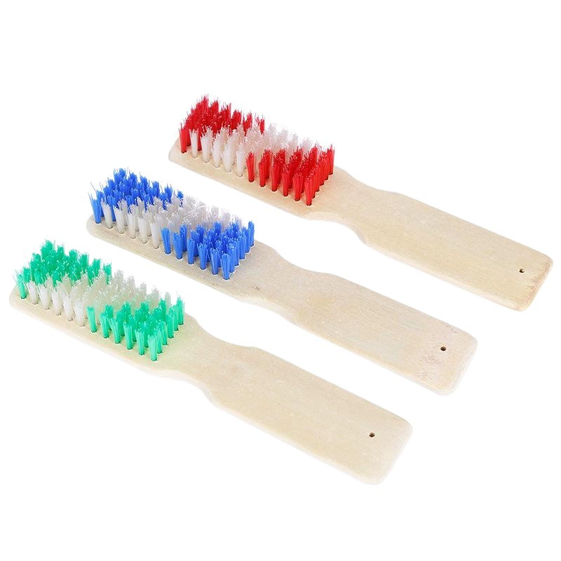 Фабрика двухцветная деревянная щетка для обуви утолщенная Расширенная Цветовая щетка для обуви Бытовая щетка для чистки в наличии Оптовая бамбуковая щетка для обуви