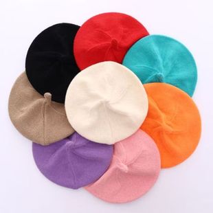 Knitted Wool Warm Male and Female Baby Painter's Hat Infant Beret Hat Spring Autumn Winter Manufacturer Supply