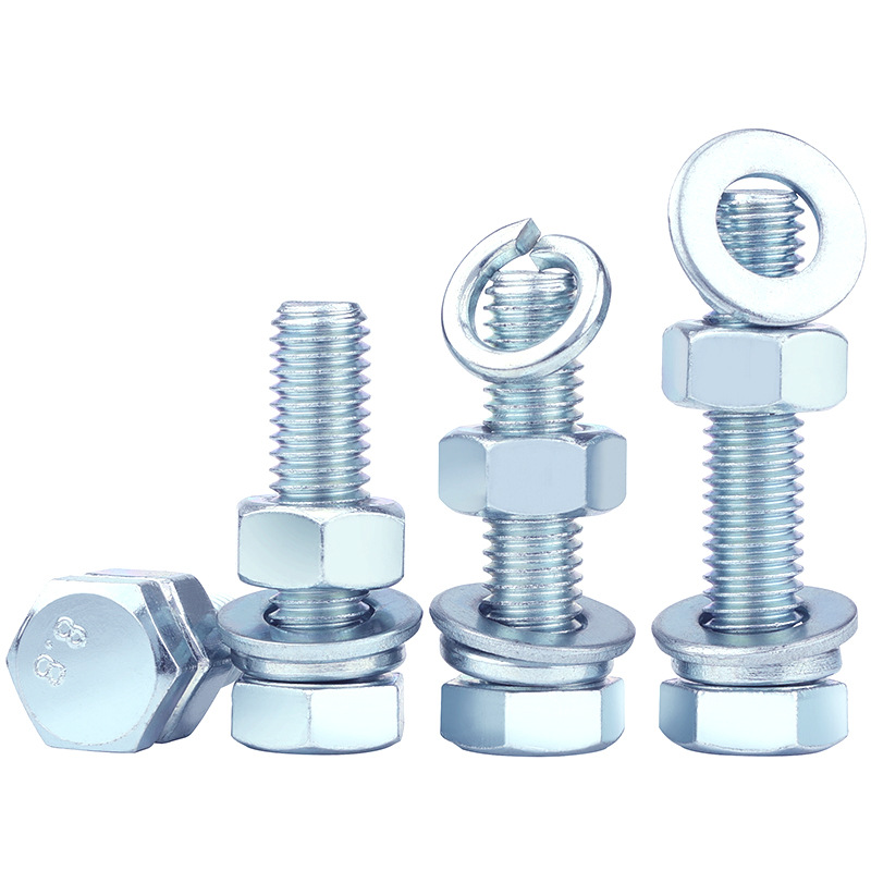 8.8级高强度镀锌外六角螺丝螺母大全加长组合螺丝钉M6M8M10M12M20