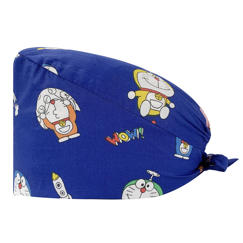 Gorro quirúrgico de algodón puro de las mujeres impreso ajustable calabaza tapa confinamiento quimioterapia a prueba de polvo puntera enfermera trabajo sombrero hombres