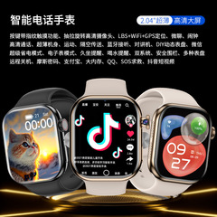 新款5G智能电话手表支持指纹触摸侧置抽拉旋转摄像头大续航超省电