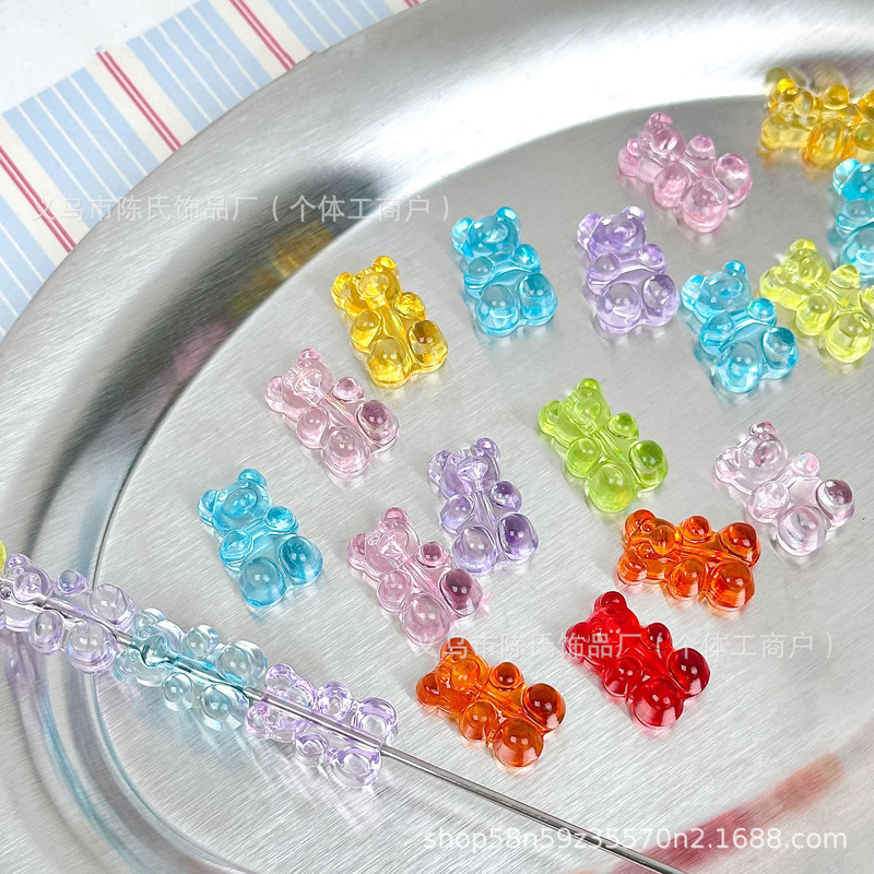 [Gummy Bears] Summer Transparent and Cute Acrylic Beads DIY Handmade Necklace Mobile Phone Chain Material Accessories