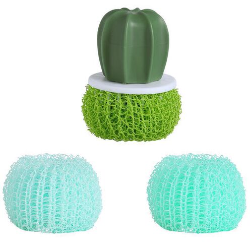 New Product Creative Cactus Nano Cleaning Ball Gradient Color Cleaning Brush Cactus Cleaning Brush