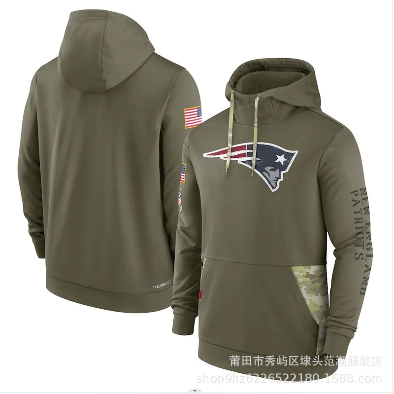 现货18军绿款nfl致敬版男士长袖卫衣运动健身连帽衫橄榄球运动|undefined