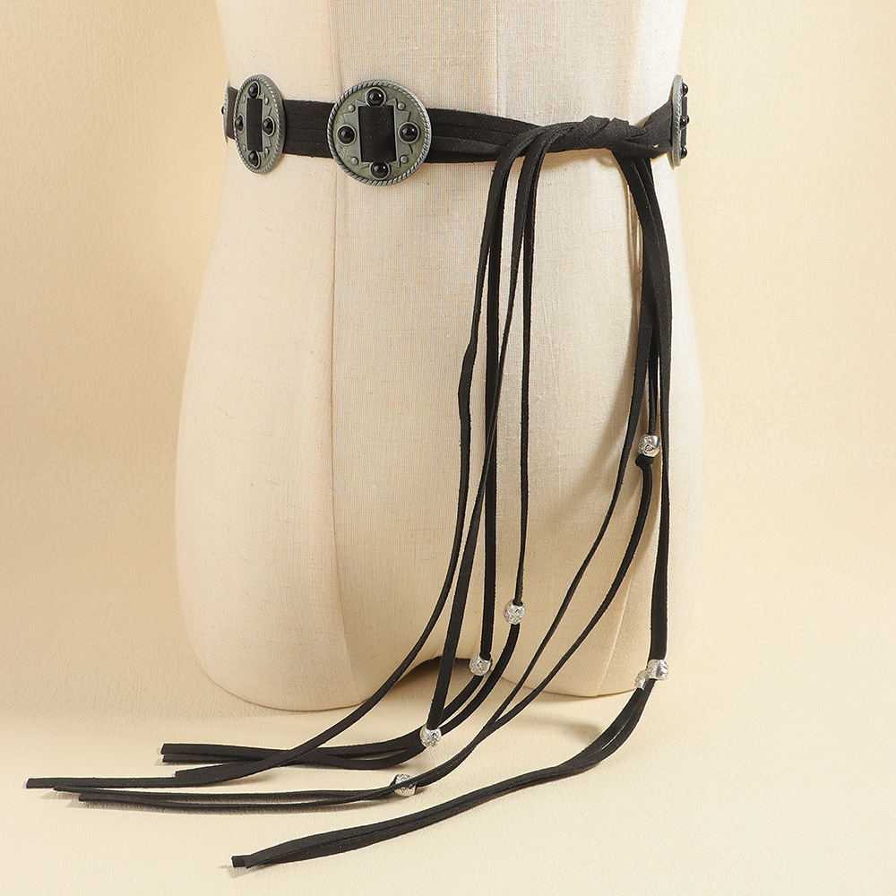 New European and American Spicy Girl Belt Retro Harajuku Belt Knot Tassels Sexy Decoration Dress Mermaid Style Personality_voghion.com
