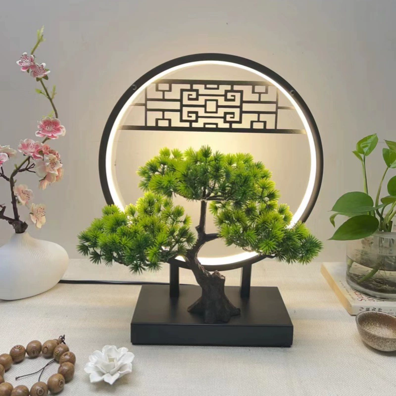 Table lamp Chinese style creative lantern, remote control bedside decorative lamp