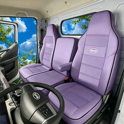 BYD T4 Heavy-Duty Version BYD: Modelə uyğun (Original) oturacaq örtükləri - full-leather-purple-the-driver-and-two-passengers-sit-in-one-set