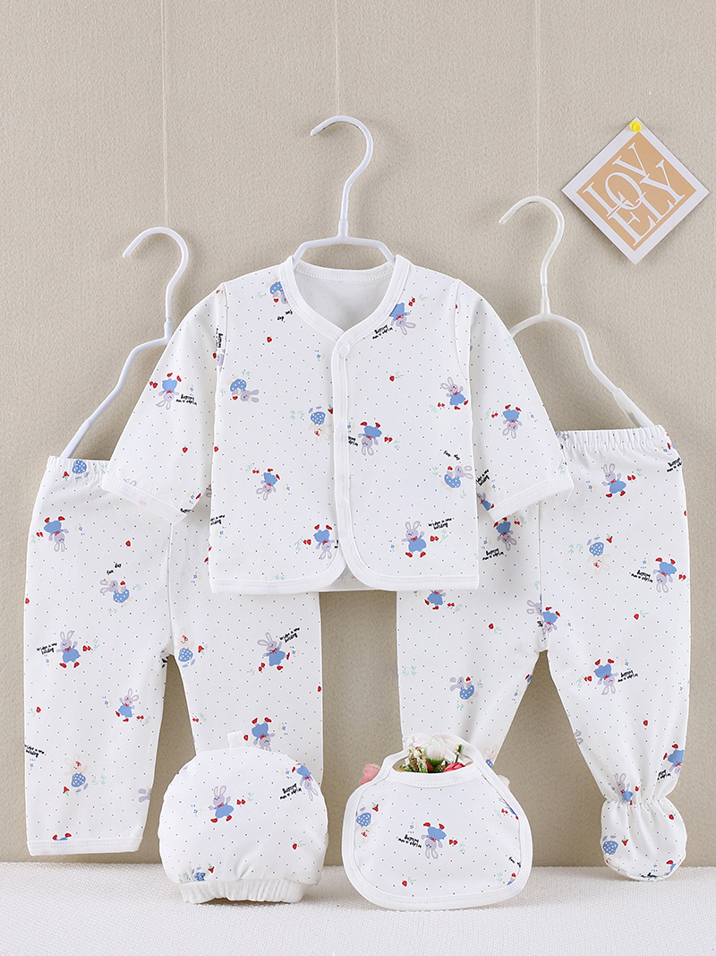 Comercio extranjero transfronterizo cinco piezas baby baby set impresión digital verano delgado Dyson algodón y lino bolsa de regalo