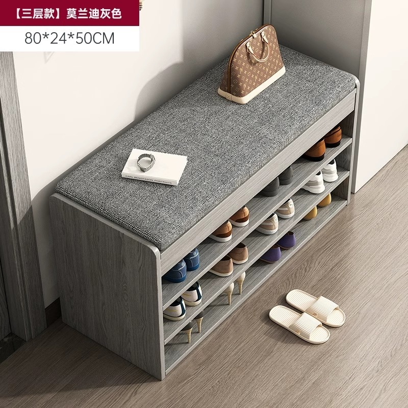 Porta de zapatos multicapa en la puerta del hogar, taburetes de cambio de zapatos nuevos tipos de escaleras interiores atractivos, cabinet de zapatos de lujo.