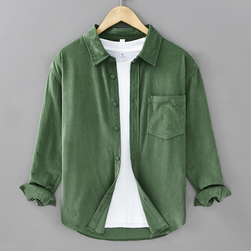 Autumn cotton Japanese retro corduroy trend shirt