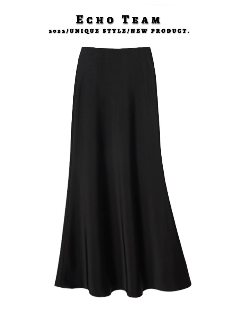 Summer Streetwear Solid Color Polyester Acetate Fabric Midi Dress Skirts display picture 3