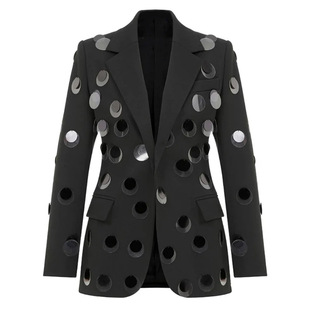 in stock 2025 New European and American Star Personality Fashion Large Sequins One Button Slim Suit Jacket Jacket