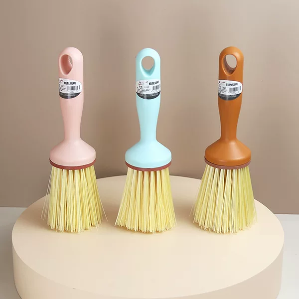 Jiayi 1827 sisal pot brush Linyi general merchandise Macaron color plastic long handle kitchen cleaning pot brush