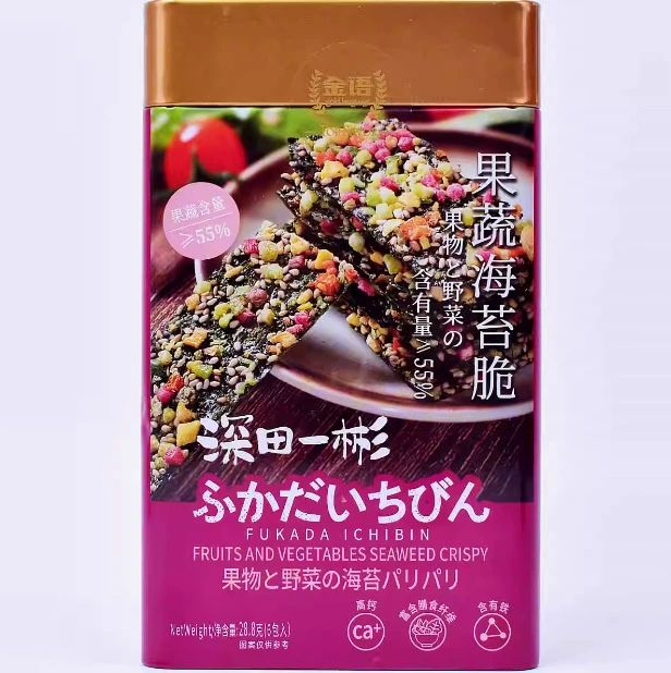 Фукада Ибинь Фруктовые и овощные морские водоросли хрустящие железные консервированные 28,8 г.