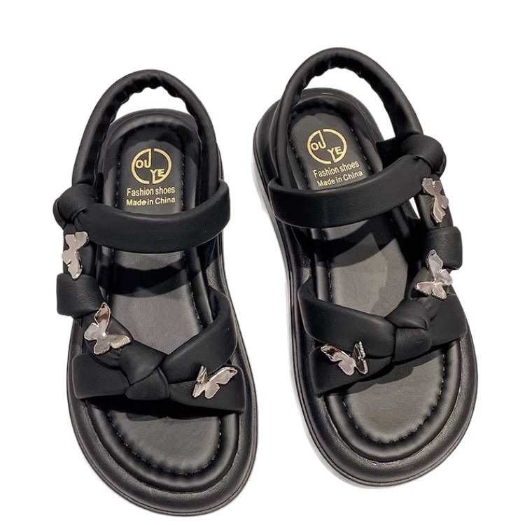 Zapatos de playa de moda para niñas versátiles verano 2026 nuevos niños huecos zapatos de princesa mariposa zapatos romanos image 6