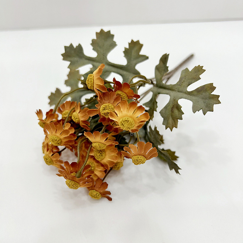 秋のデイジーシミュレーションブーケ造花シルクフラワーカモミール寝室のテーブル造花装飾装飾品造花|undefined