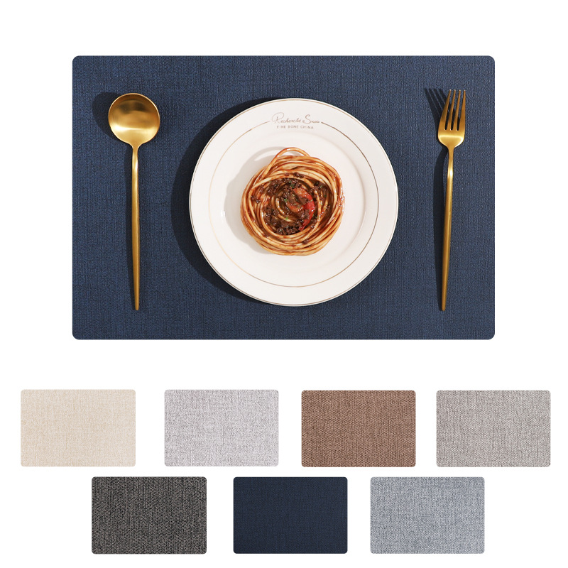 Cuero de PVC imitación tela almohadilla de aislamiento térmico almohadilla de protección de mesa de comedor almohadilla de mesa de comedor almohadilla de platos aislamiento térmico resistente a altas temperaturas cubiertos
