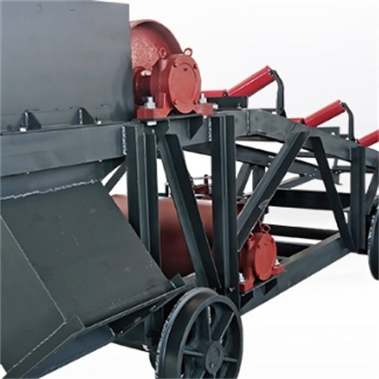 Camión de distribución de equipos de transportador de correa para descarga de carbón y descarga de carbón