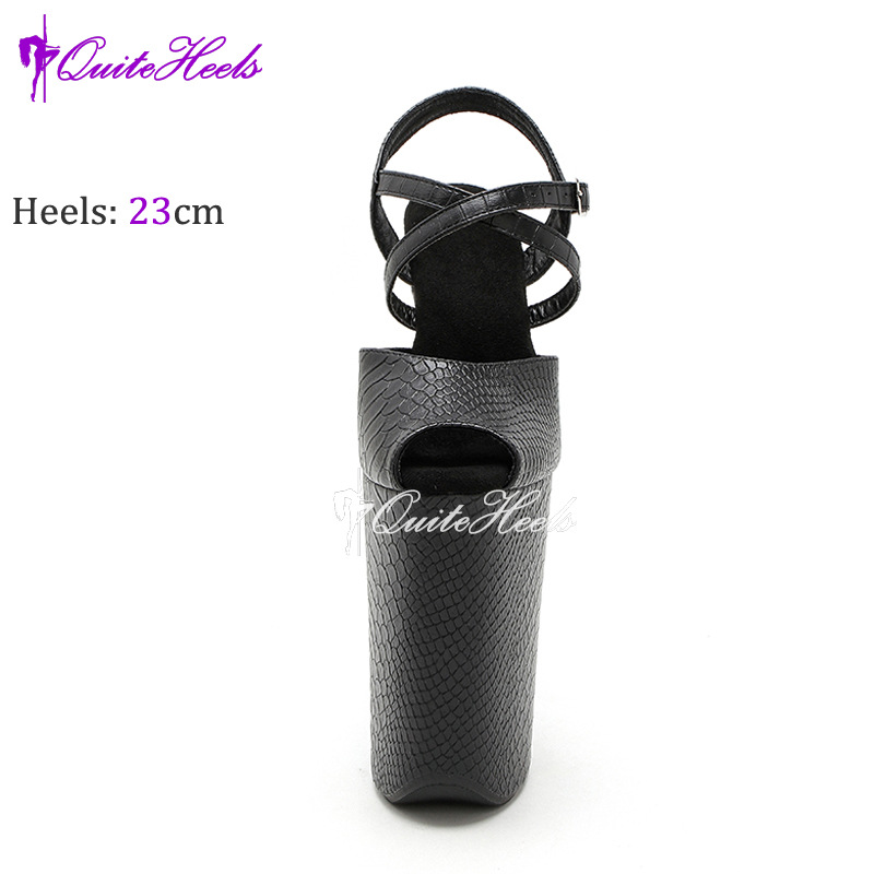 Giày cao gót múa cột họa tiết chéo, đế xuồng 23 cm — rượu vang đỏ, Trắng, Rắn đen, Các mặt hàng tùy chỉnh không được hoàn lại và không thể trao đổi chi tiết 6