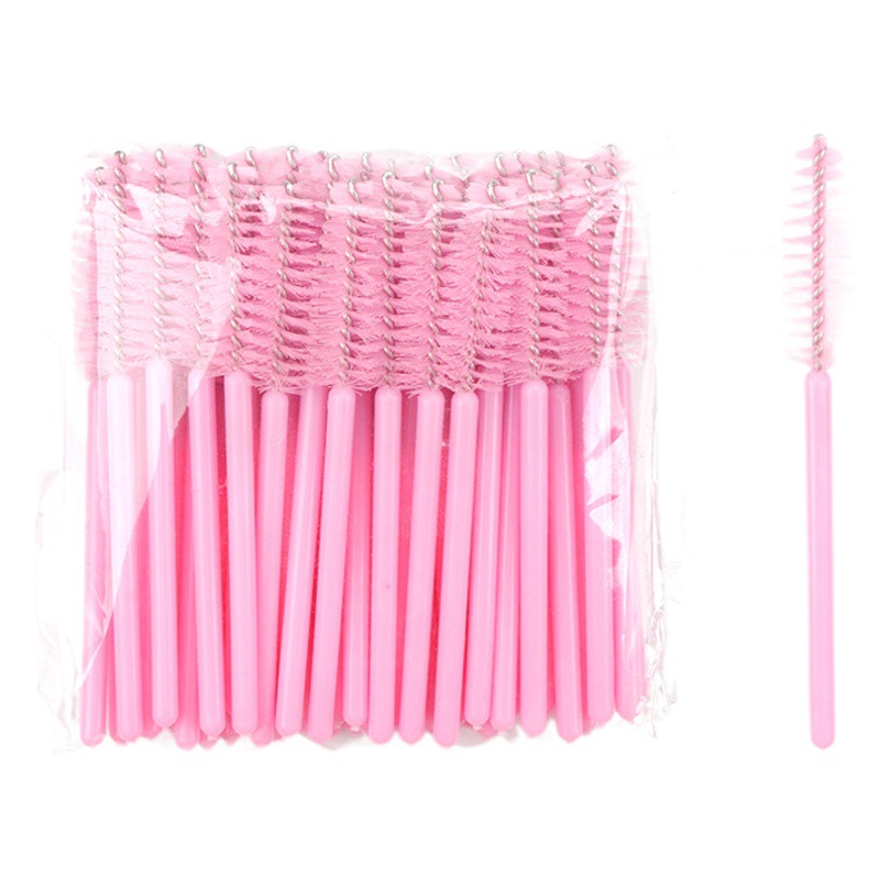 Wholesale disposable mascara brush spiral small eyebrow brush short rod eyelash comb makeup plastic rod nylon makeup brush