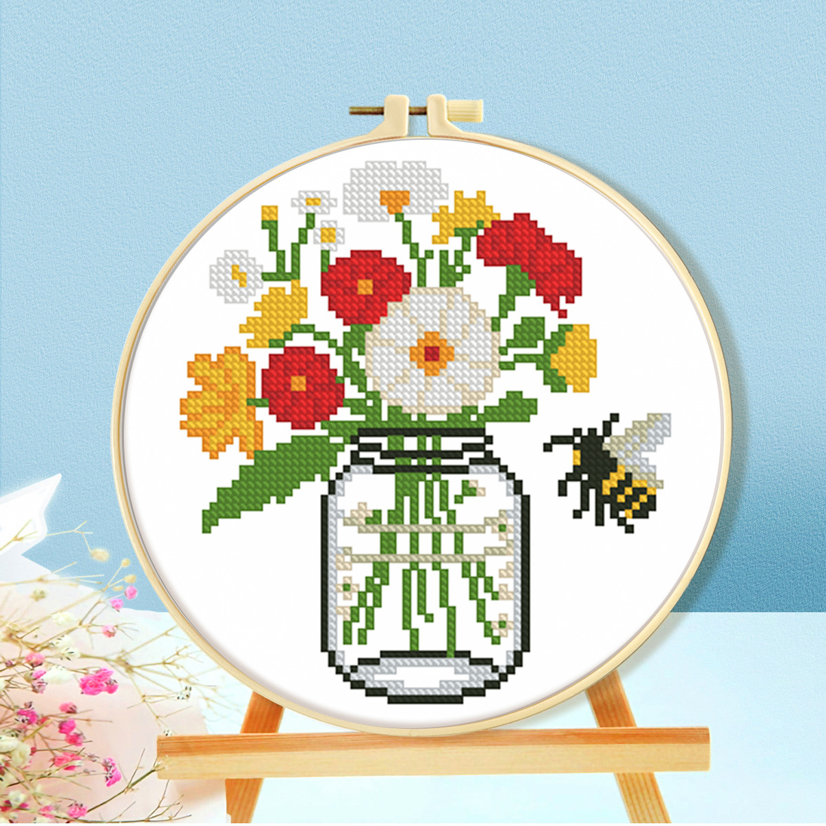 Transfronterizos dedicados a bordado cruzado de miel vasos de decoración del hogar DIY material de bordado kit de paquete al por mayor image 2