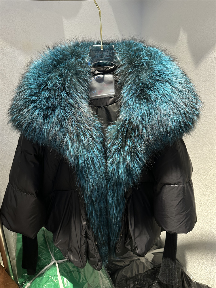Women's Short Down Jacket With Fur Collar For Winter_voghion.com