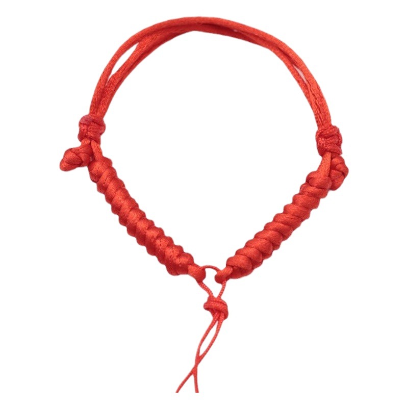 Colorful semi-finished hand rope DIY children's baby hand-woven baby red rope bracelet beaded dog teeth cinnabar