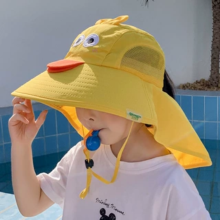 儿童防晒帽男女童2024年夏季防紫外线宝宝太阳帽春秋渔夫帽遮阳帽
