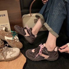 ガロア ~ 高くなった徳訓の靴の女性の香カードの新型の復古の百合の阿甘の厚い底のレジャーのバレエの運動靴