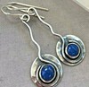 Blue stone inlay, earrings, wish, European style