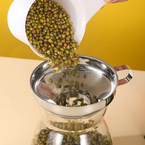Thickened stainless steel funnel large diameter kitchen household tools kimchi salad jam enema meat sauce grain funnel