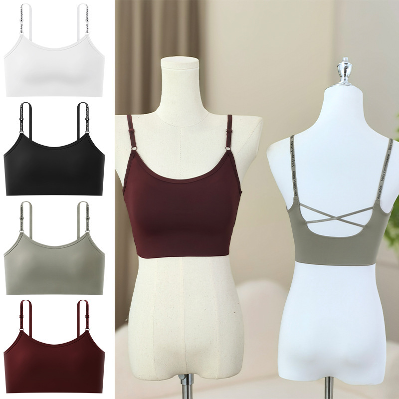 40.00 kg-100.00 kg Anti-running Light Women's Ice Silk Beautiful Back Bra Women's Tube Top Plus Fat Plus Plus Plus Version Fixed One-in-one Latex Cup B