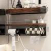 Black walnut hair dryer + paper towel holder + black walnut storage rack 40cm