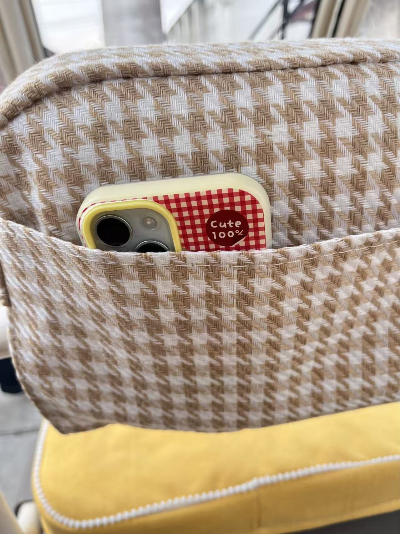 Aima Yadi's New Style Chanel-Inspired Tricycle Seat Cover with Cotton Padding, Electric Vehicle Seat Cover Made of Chenille, Machine Washable Material