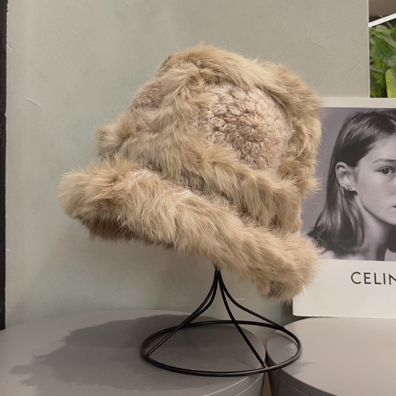 브라운 멀티 컬러 사자 모자