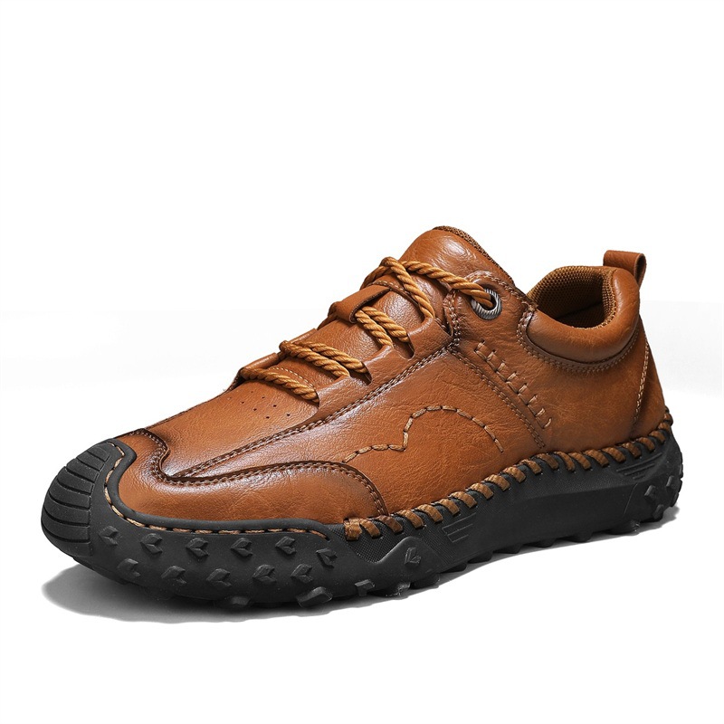 Plus-Size Autumn And Winter Breathable Loafers Handmade Casual Men's Leather Shoes Trendy Goodyear Handmade Men's Shoes_vogvips.com