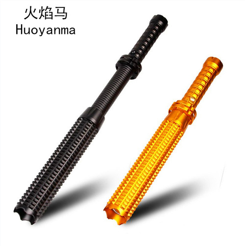 Cross-border LED telescopic zoom mace bright flashlight baseball bat home outdoor self-defense long-range flashlight