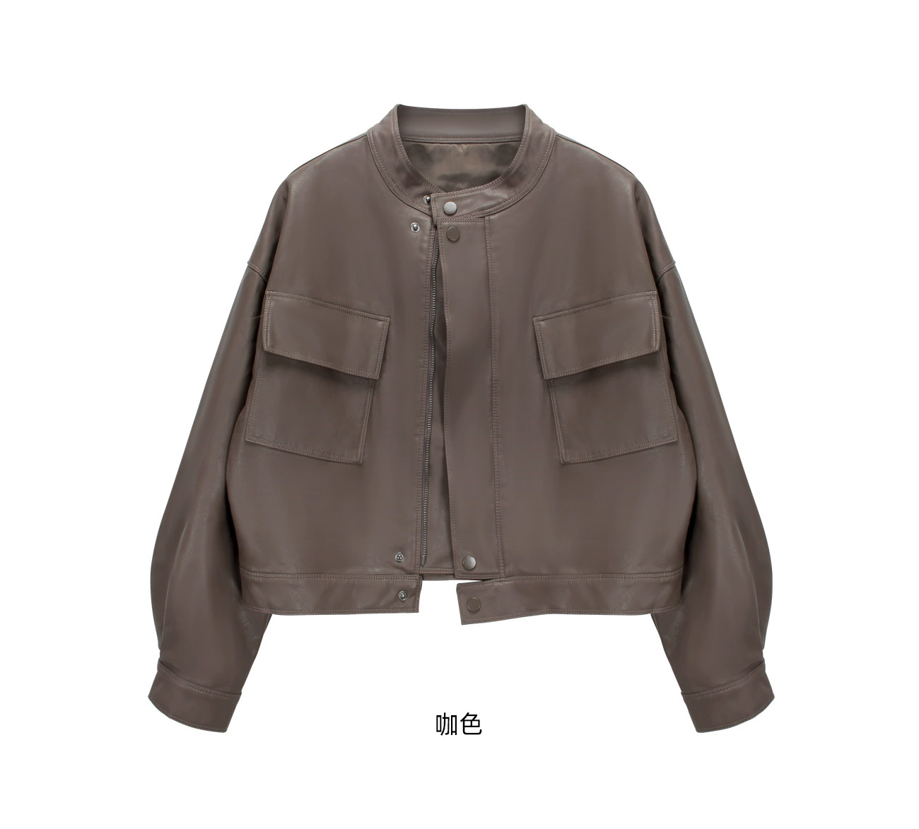 Short autumn retro polyurethane jacket, Korean style, oversize