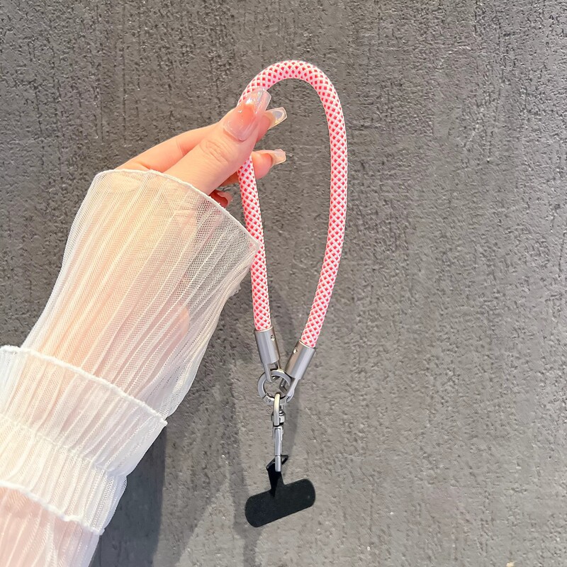 メーカーは、屋外で便利な紛失防止、強力で耐久性のあるポータブルな8mm手首タイプの高密度織り携帯電話ストラップを製造しています。|undefined