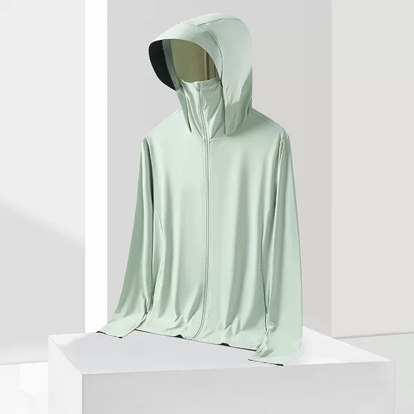 Summer Outdoor Sports and Leisure Couple's Ice Silk Sun Protection Clothing for Men, Solid Color Breathable Ultra-Thin Anti-Uv Skin Clothing for Women